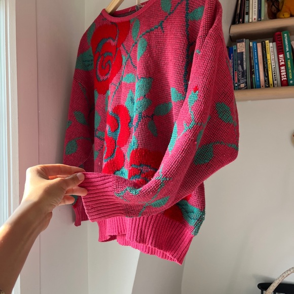 Vintage Italian Rose Sweater pink - Picture 10 of 12